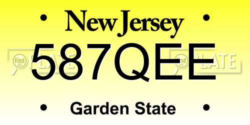 587QEE New Jersey License Plate