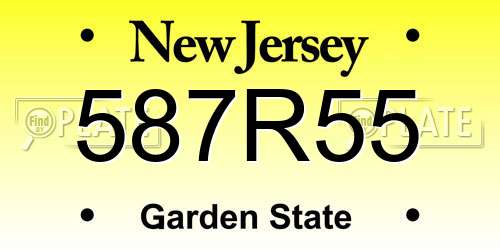 587R55 New Jersey License Plate
