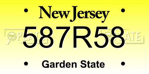 587R58 New Jersey License Plate