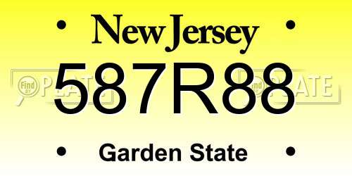 587R88 New Jersey License Plate