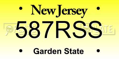 587RSS New Jersey License Plate
