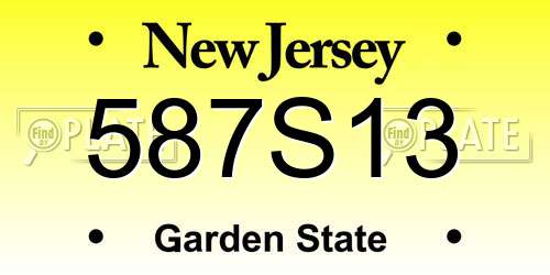 587S13 New Jersey License Plate