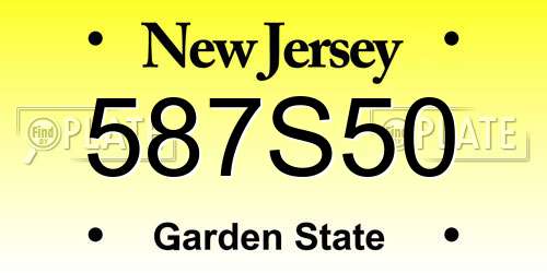 587S50 New Jersey License Plate