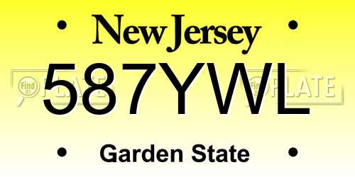 587YWL New Jersey License Plate