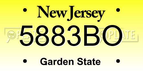 5883BO New Jersey License Plate