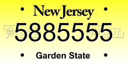 5885555 New Jersey License Plate
