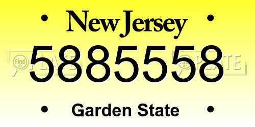 5885558 New Jersey License Plate