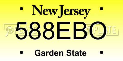 588EBO New Jersey License Plate
