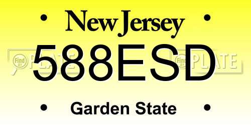 588ESD New Jersey License Plate