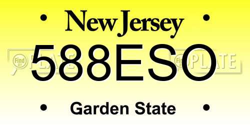 588ESO New Jersey License Plate