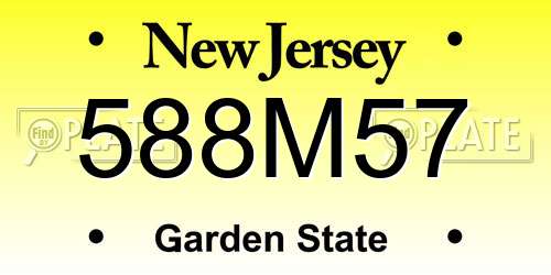 588M57 New Jersey License Plate