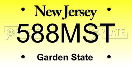 588MST New Jersey License Plate