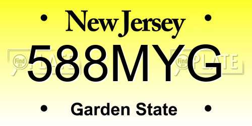 588MYG New Jersey License Plate