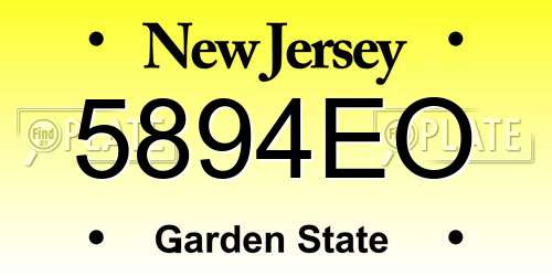 5894EO New Jersey License Plate