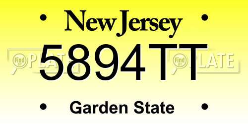5894TT New Jersey License Plate