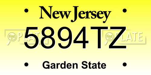 5894TZ New Jersey License Plate