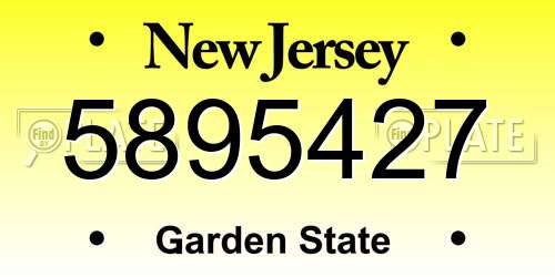 5895427 New Jersey License Plate