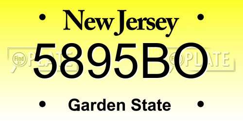 5895BO New Jersey License Plate