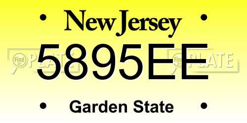 5895EE New Jersey License Plate