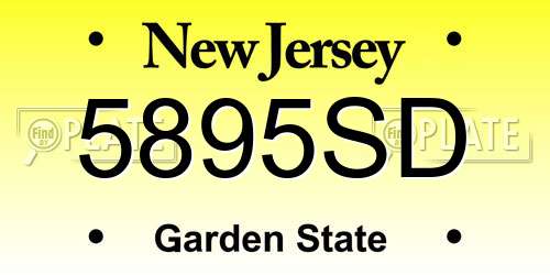 5895SD New Jersey License Plate