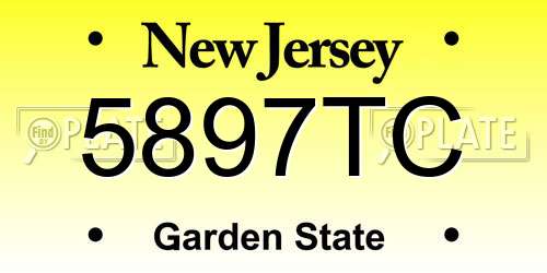 5897TC New Jersey License Plate