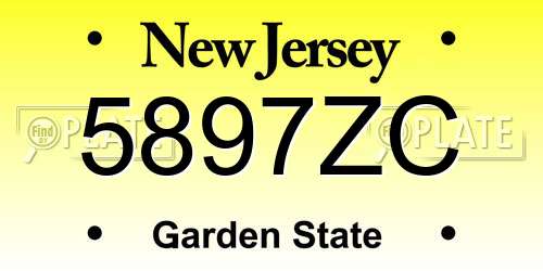 5897ZC New Jersey License Plate