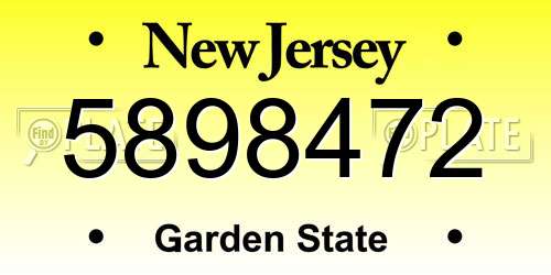 5898472 New Jersey License Plate