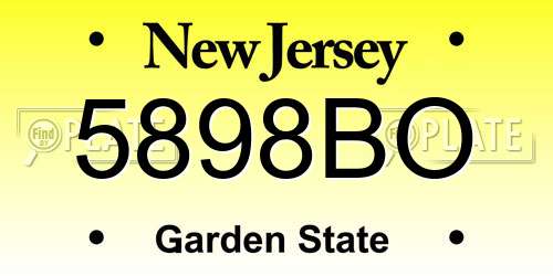 5898BO New Jersey License Plate