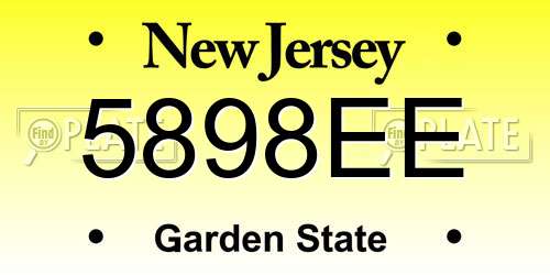 5898EE New Jersey License Plate