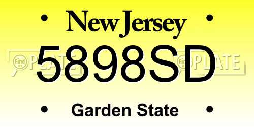 5898SD New Jersey License Plate