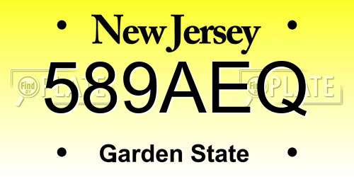 589AEQ New Jersey License Plate
