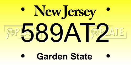 589AT2 New Jersey License Plate