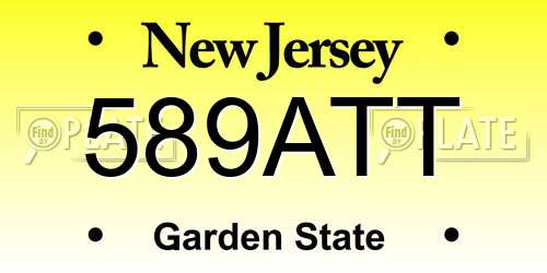 589ATT New Jersey License Plate
