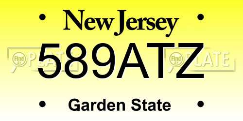 589ATZ New Jersey License Plate