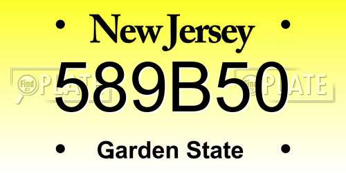 589B50 New Jersey License Plate