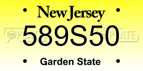 589S50 New Jersey License Plate