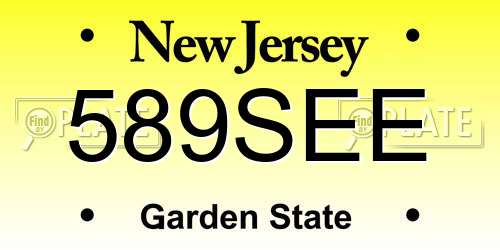 589SEE New Jersey License Plate