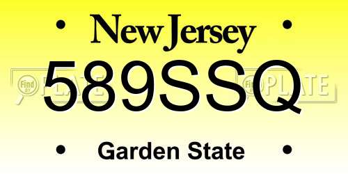 589SSQ New Jersey License Plate