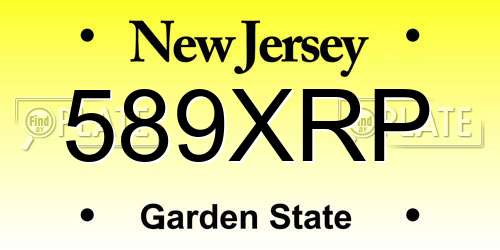 589XRP New Jersey License Plate