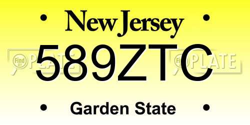 589ZTC New Jersey License Plate