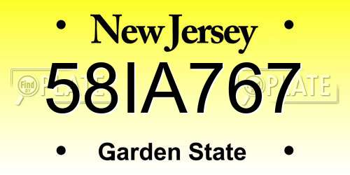 58IA767 New Jersey License Plate