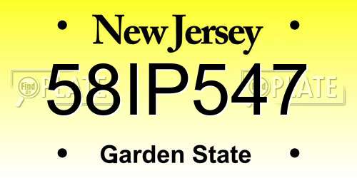 58IP547 New Jersey License Plate