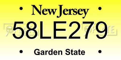58LE279 New Jersey License Plate