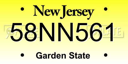 58NN561 New Jersey License Plate