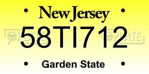 58TI712 New Jersey License Plate