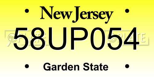 58UP054 New Jersey License Plate