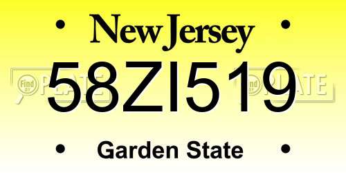 58ZI519 New Jersey License Plate