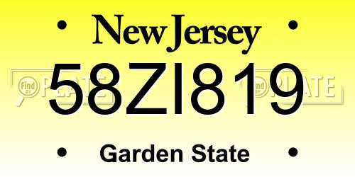 58ZI819 New Jersey License Plate