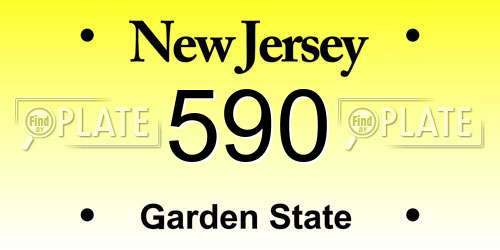 590 New Jersey License Plate