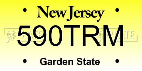 590TRM New Jersey License Plate